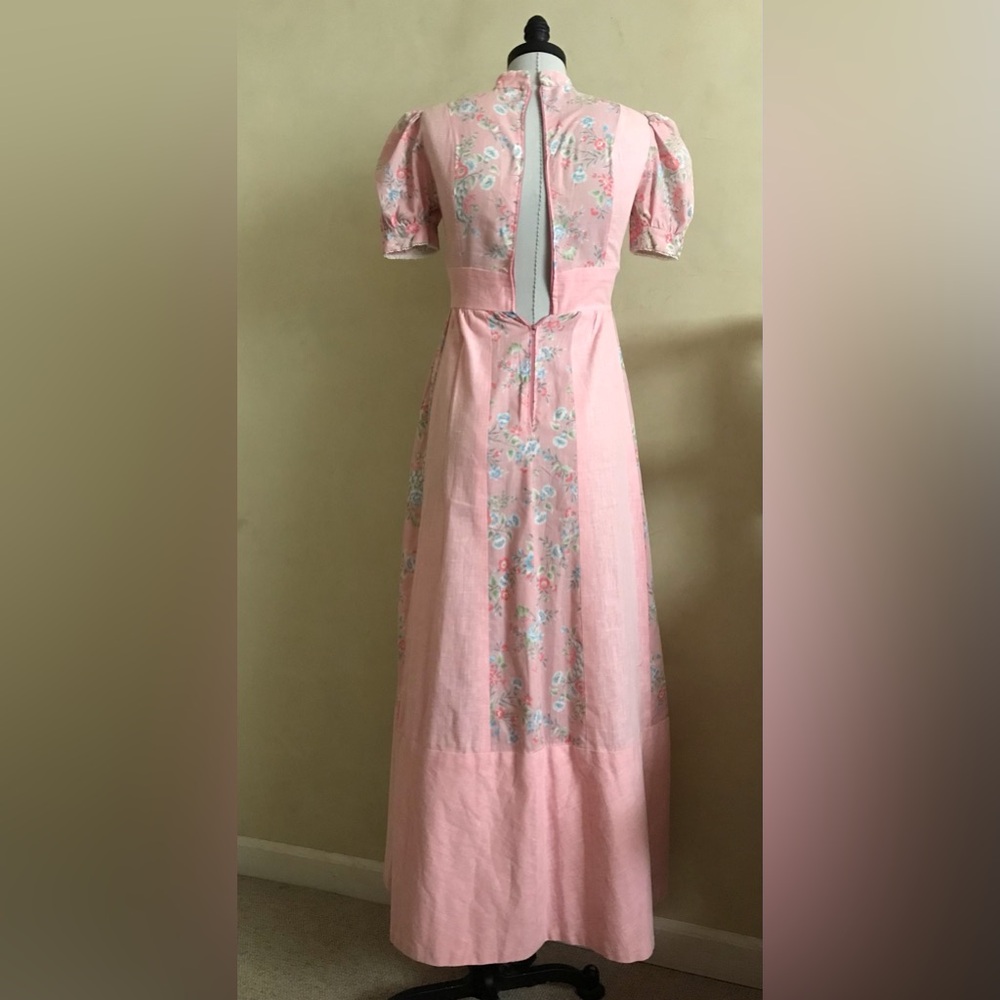 Vintage Pink Floral Maxi Dress - Picture 8 of 8